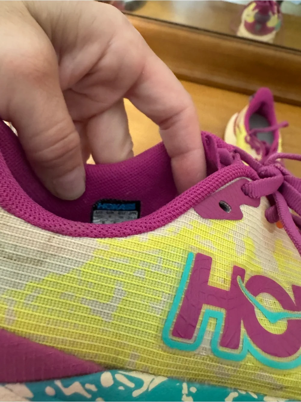 HOKA Speedgoat W 6.5 Kids 6 Trail Running Shoes Flower Nectar Neon Tangerine